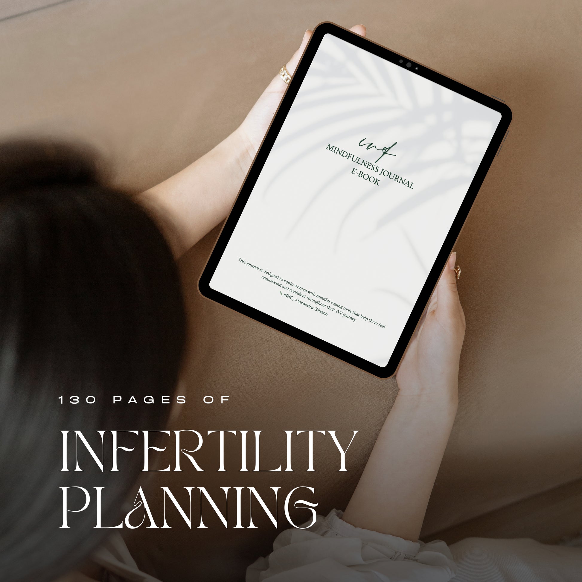 girl holding printable IVF journal, track your ivf process, perfect ivf gift