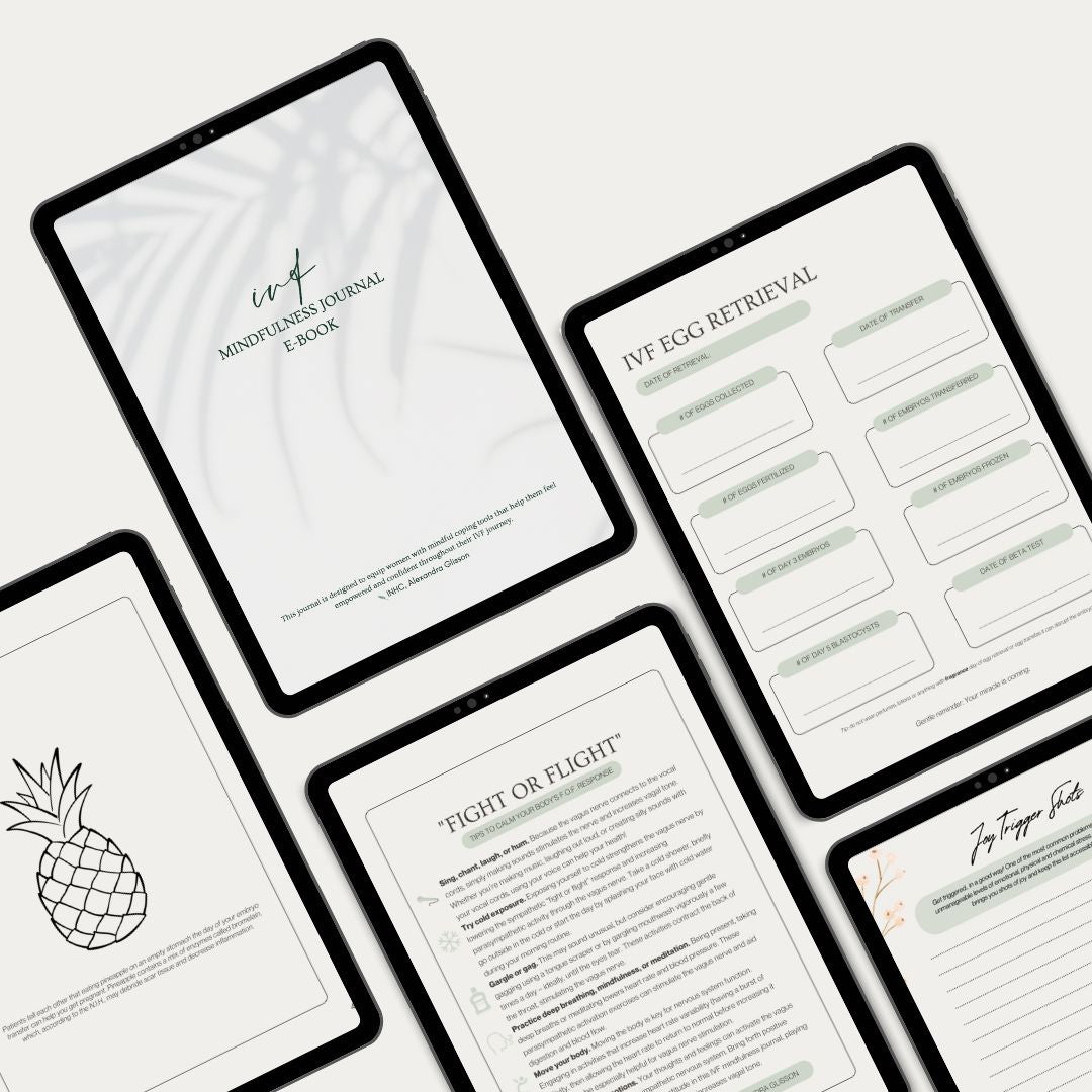 printable IVF journal inside pages, track your ivf process, egg retrieval tracker, perfect ivf gift for mental health